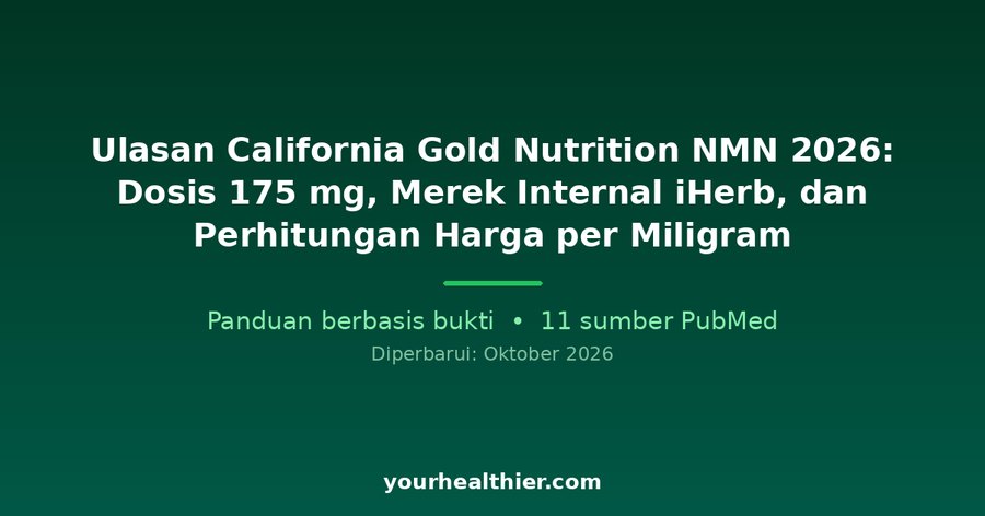 Ulasan California Gold Nutrition NMN 2026: Dosis 175 mg, Merek Internal iHerb, dan Perhitungan Harga per Miligram