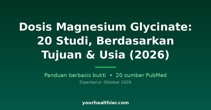 Dosis Magnesium Glycinate: 20 Studi, Berdasarkan Tujuan & Usia (2026)