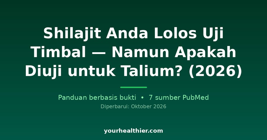 Shilajit Anda Lolos Uji Timbal — Namun Apakah Diuji untuk Talium? (2026)